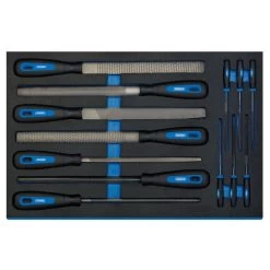 Draper 63513 Hand File Set In 3/4 Drawer EVA Insert Tray (13 Piece)