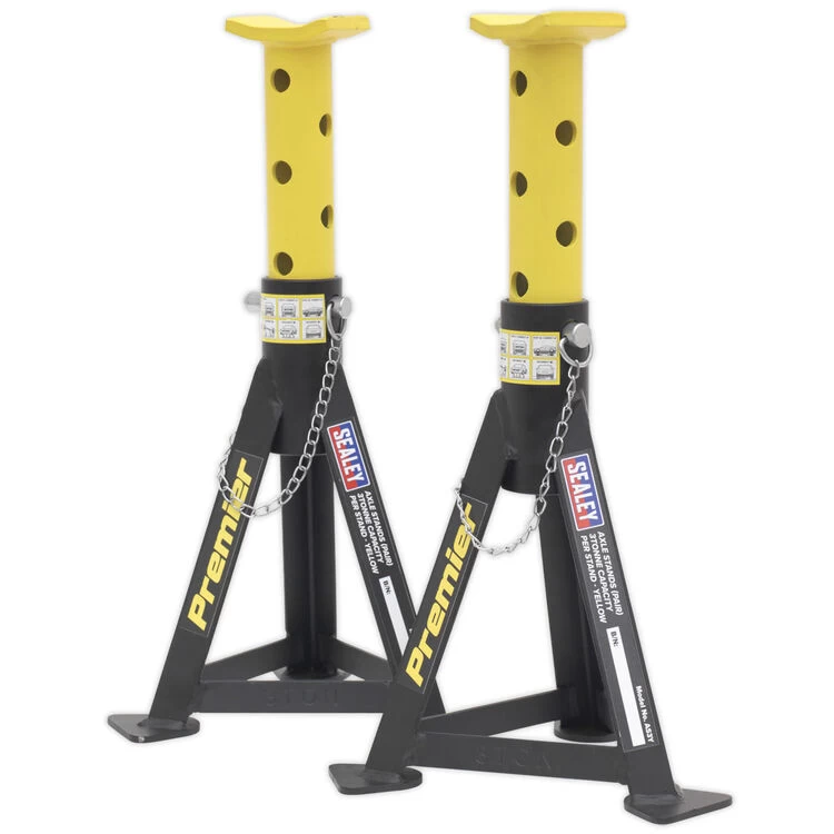 Sealey AS3Y Axle Stands (Pair) 3tonne Capacity Per Stand Yellow - Image 4