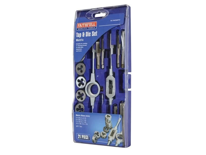 Faithfull Metric Tap & Die Set Of 21 Carbon Steel - Image 2