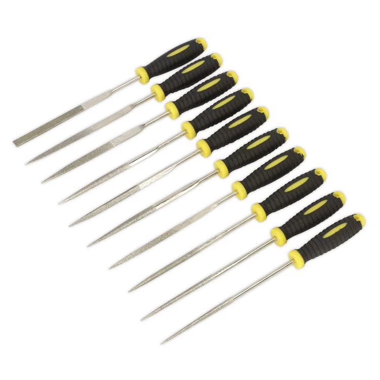 Sealey S0896 Diamond Needle File Set 10pc 100mm